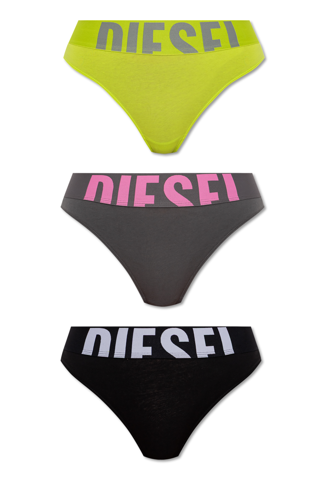 Women's 3-pack thongs with logo waist | Multicolor | Diesel
